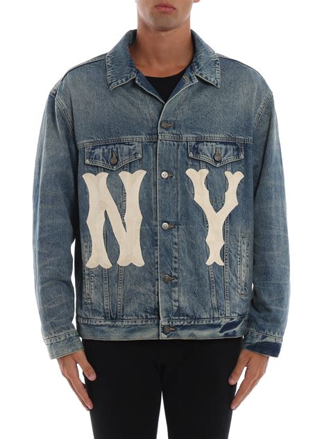 gucci denim patch jacket cheap|genuine gucci denim jacket.